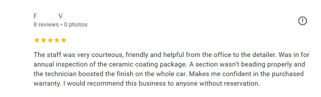 A customer reviewing ceramic coating